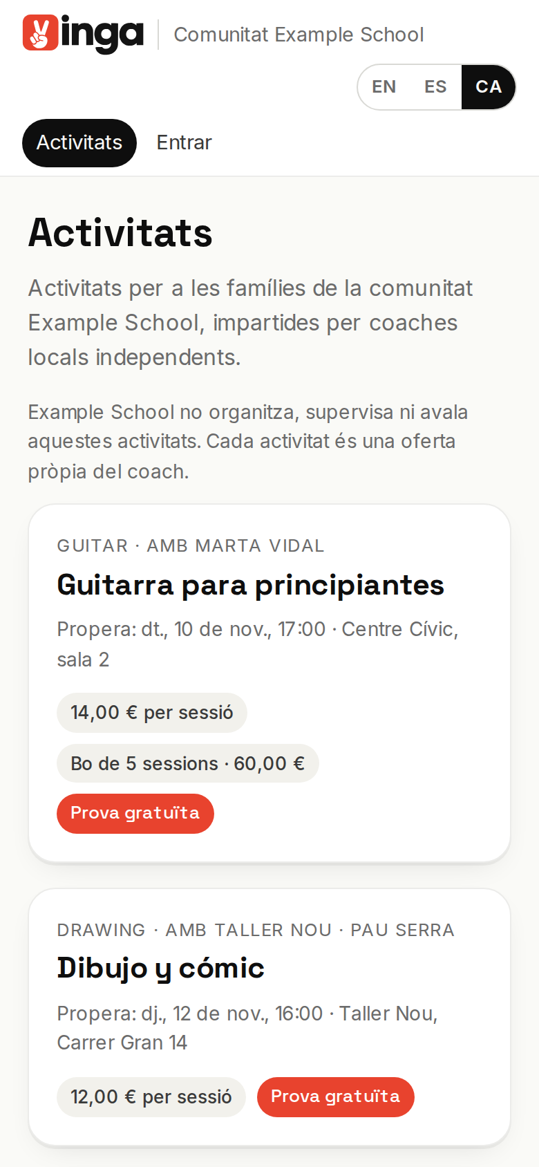 Vinga prepara el lloc de la vostra comunitat.