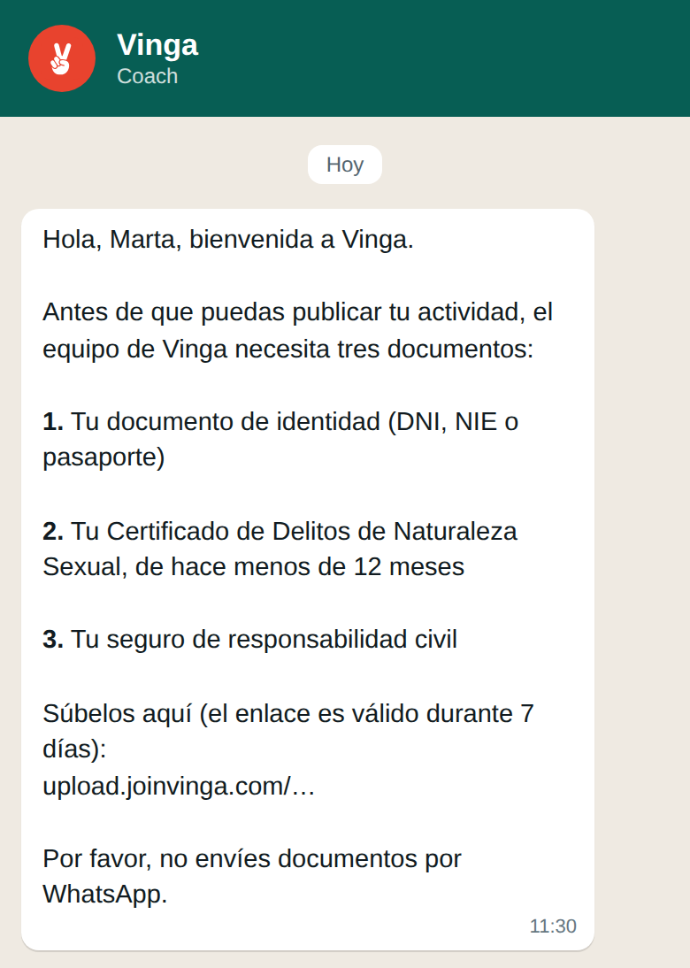 Sube tus documentos.